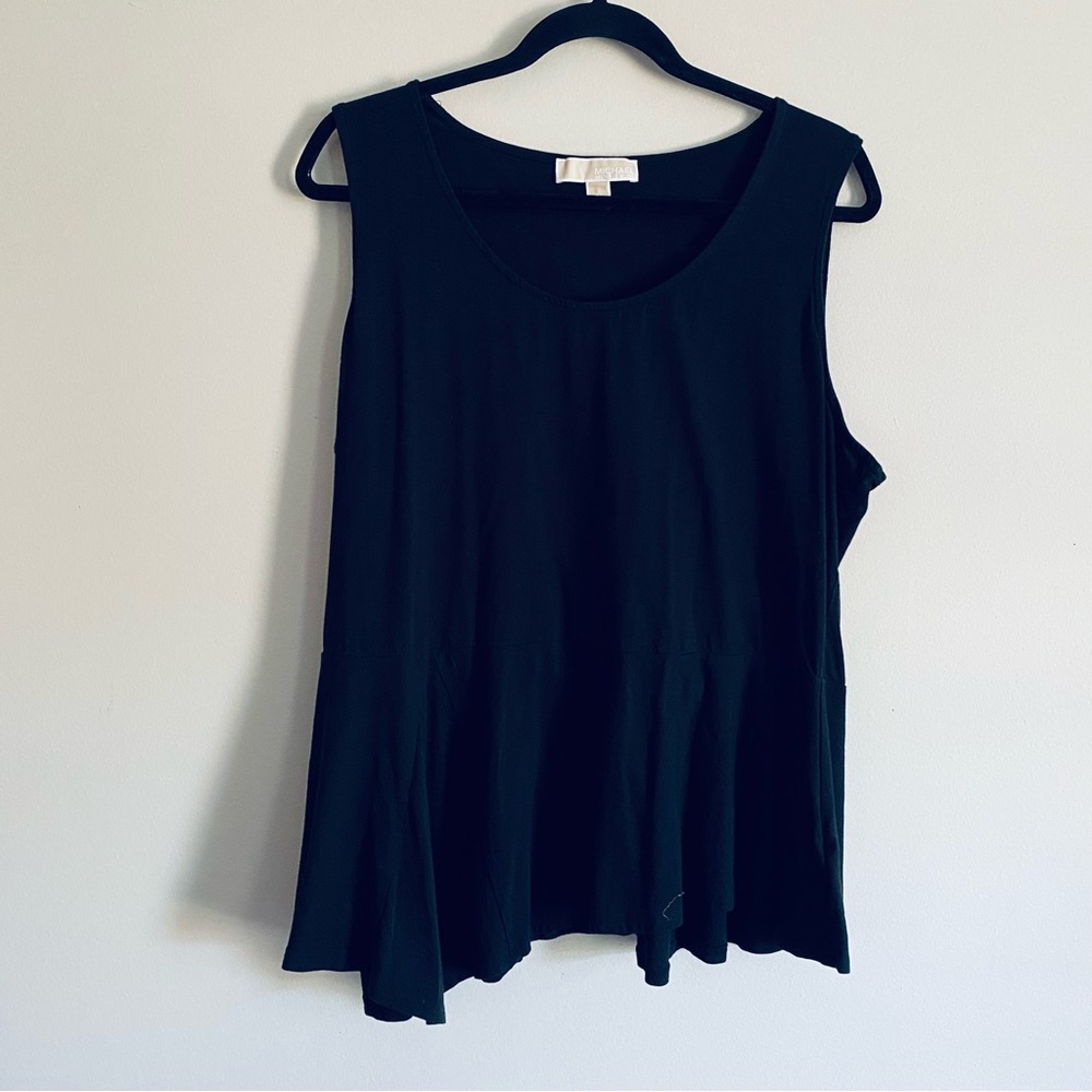 Michael Kors Women's Black Peplum Tank Top Plus Size 2X / XXL